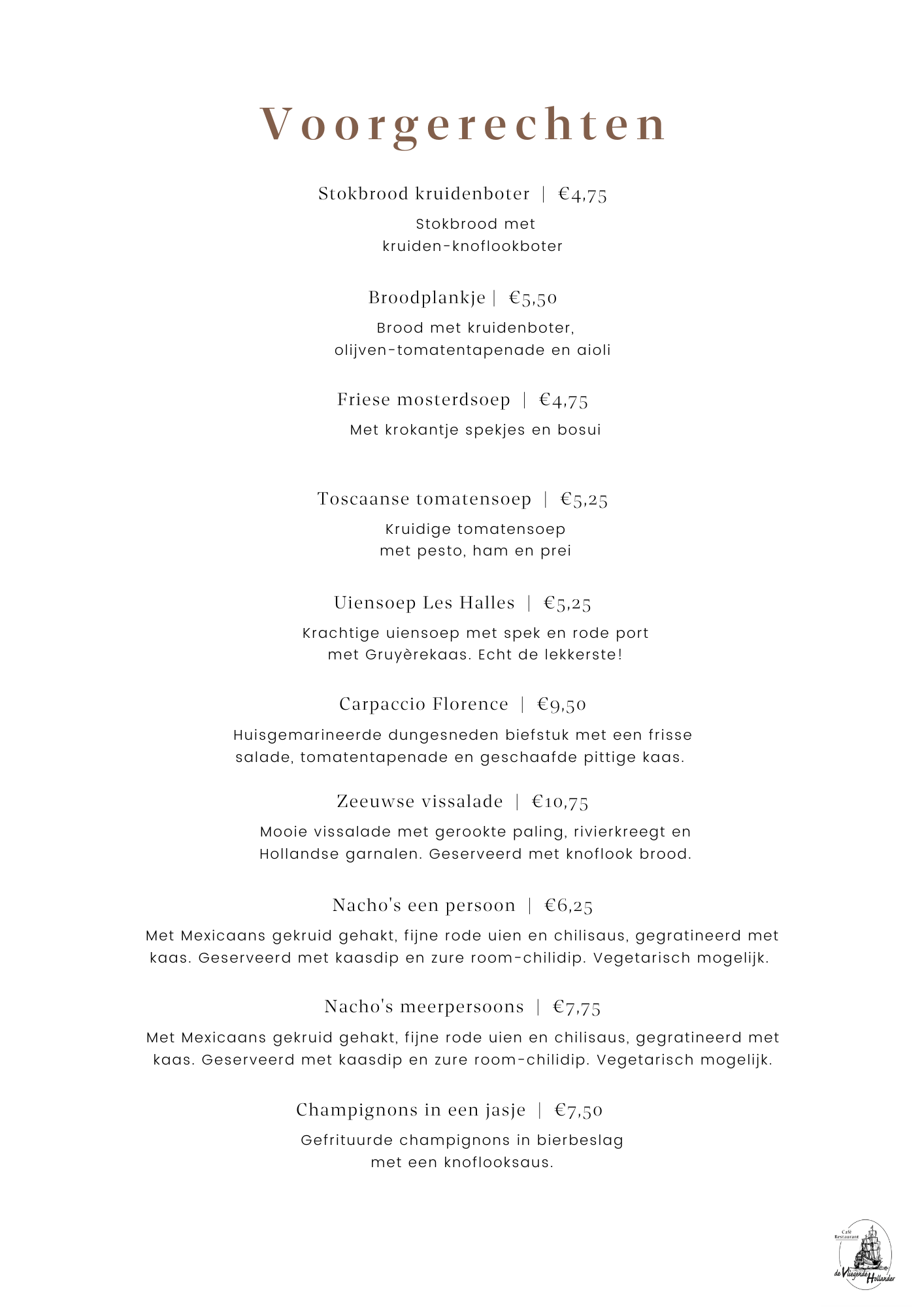 Voorgerecht De Vliegende Hollander