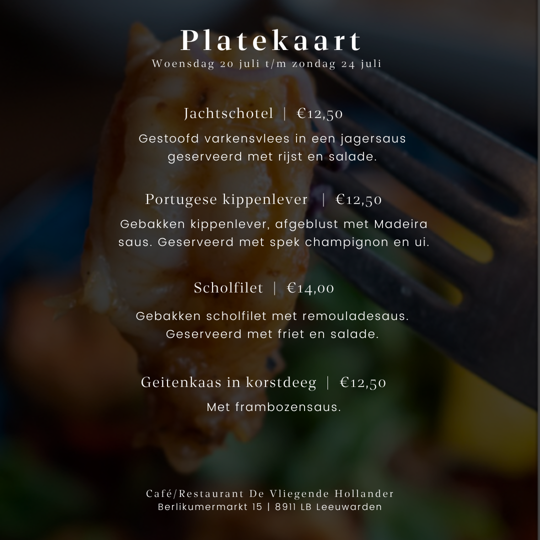 Platekaart De Vliegende Hollander